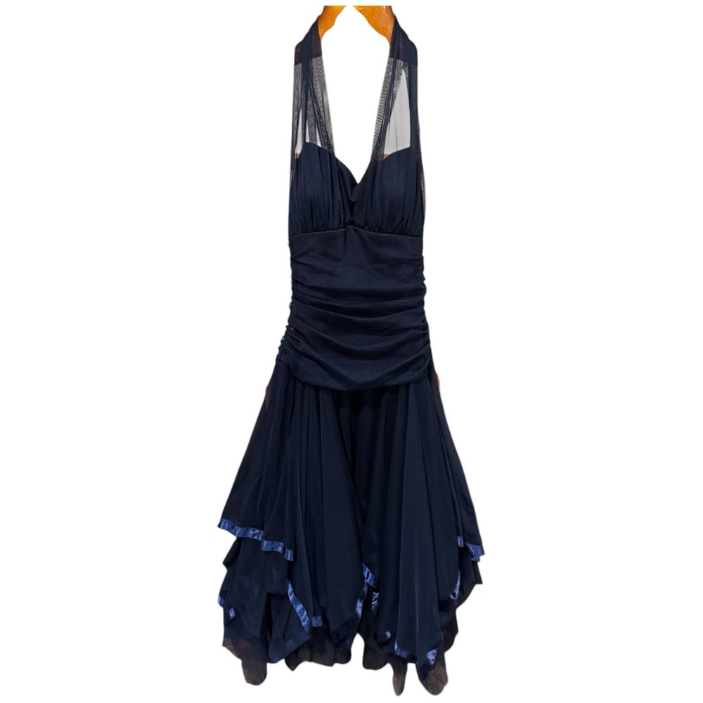 Vintage 1990s MASQUARADE Halter Tulle Party Dress - Junior Size 9/10